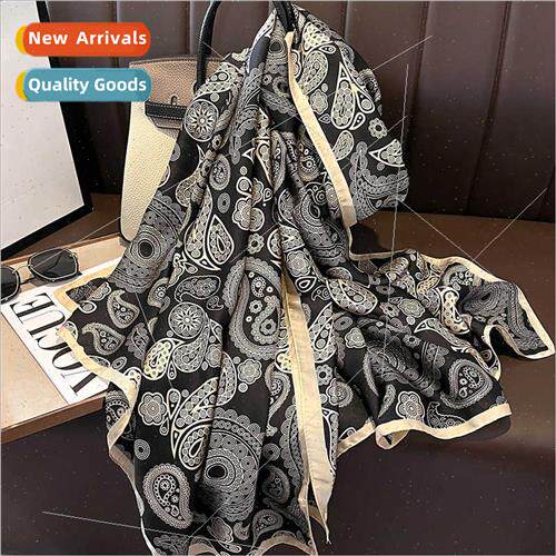 Korea cashew simulation silk scarf female fall winter warm n