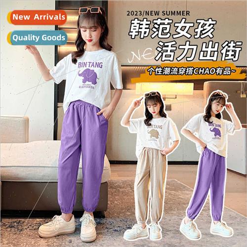 2023 girls short-sleeved suit summer sports short-sleeved ca