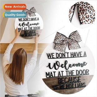 We dont have a welcome doormat cow print door hanger welcome