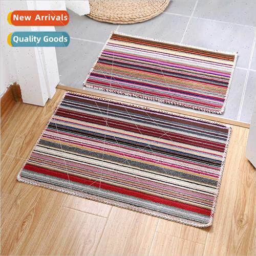 Home small colorful stripes rectangular floor mat entry carp