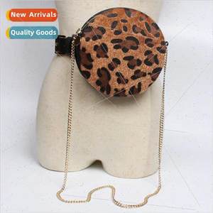 New chain Ms. belt round waist bag thin belt leopard waist p