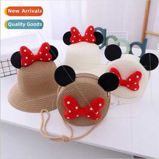 baby polka dot Cartoon shade female bow sunscreen summer