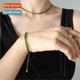 Zirconia Crystal Tanium Jewelry Brace Fashion Necklace Chain