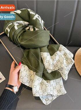 2023 new scarf female spring autumn hundred wh Korean  plaid