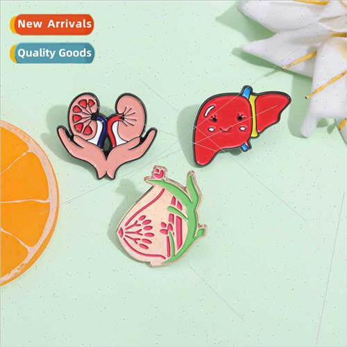 Personalized organ shape metal brooch creative body liver al