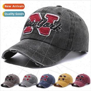 bent cowboy tongue duck brim fabric old washed Korean