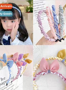Children hair bands fresh ruffles ltle girl pearl hair bundl