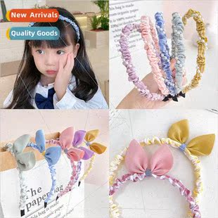 Children hair bands fresh ruffles ltle girl pearl hair bundl