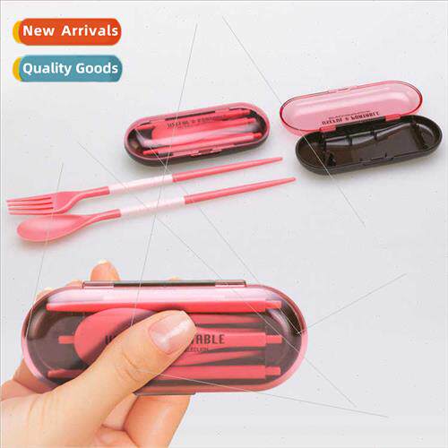 Portable Tableware Chopsticks Fork Spoon Set 3 Pieces Foldin