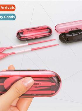 Portable Tableware Chopsticks Fork Spoon Set 3 Pieces Foldin