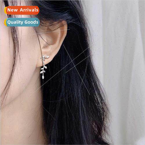 适用summer earrings cute glitter diamond olive leaf earrings