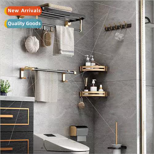 Space Aluminum Bathroom Shelf Wall Mounted Towel Rack Paper