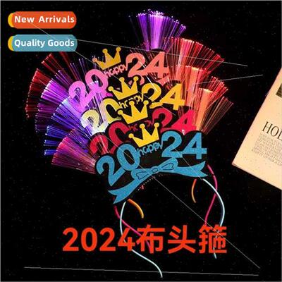 2024 luminous digal cloth hair bands rabb year flash led hea