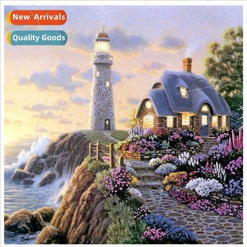 new lonely isllighthouse hut diamond painting full diamond l