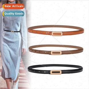 decorative belt thin female leather Genuine cowhide