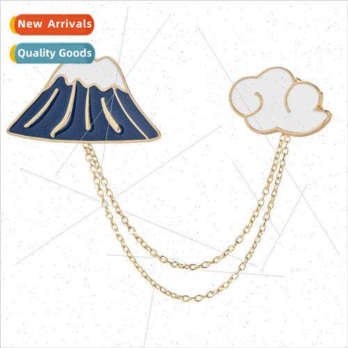 Japan cartoon new brooch Mount Fuji cloud set enamel brooch