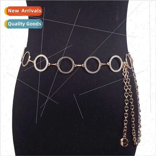 Autumn new women belt fashion wild circle rhinestone inlaid