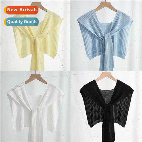 Ice silk knted outside wh a small shawl female knot summer a