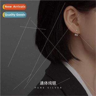 back hanging earrings S925 asymmetric KoreaYES tide silver