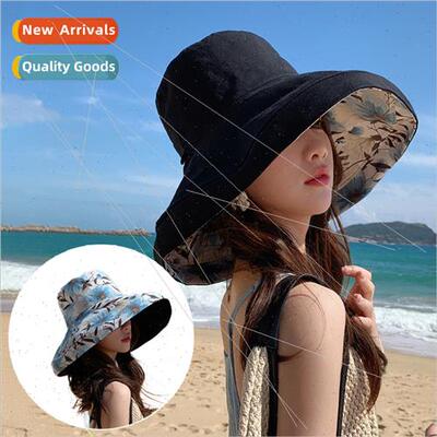 Koreas new hat female fashion printing two sides to wear a l