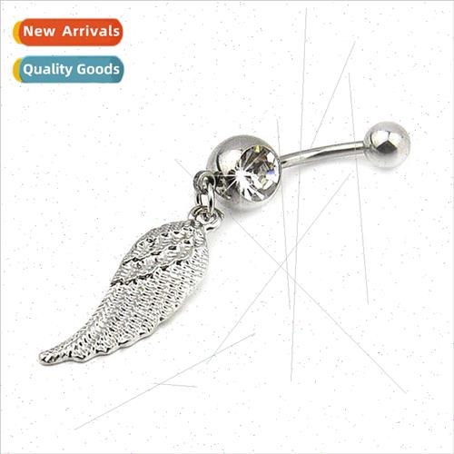 Europe fashion piercing jewelry plating feather leaves belly