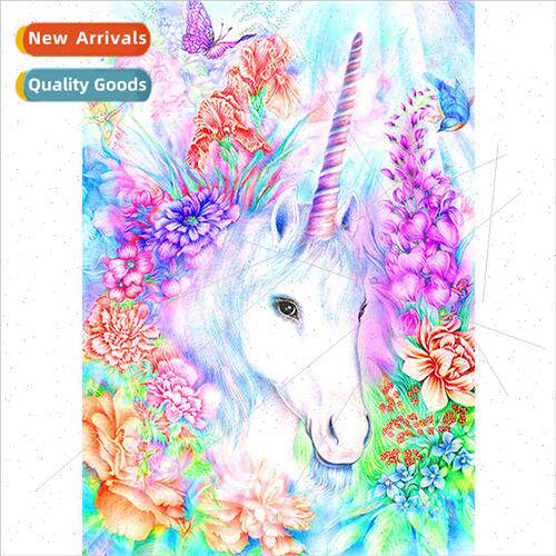 New full diamond round diamond flowers unicorn diamond paint