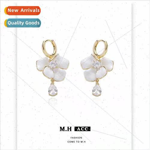 Whe flower earrings buckle sweet hundred wh gentle earrings
