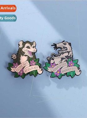 Creative quirky animal corsage personaly screaming groundhog