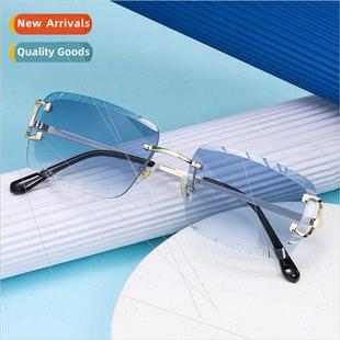 edge square set rimless fas ins cut sunglasses 6018 inverted