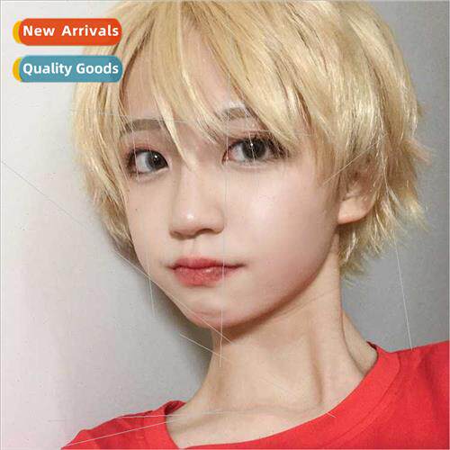 Wig men short handsome anime cosplay men women can wear chem