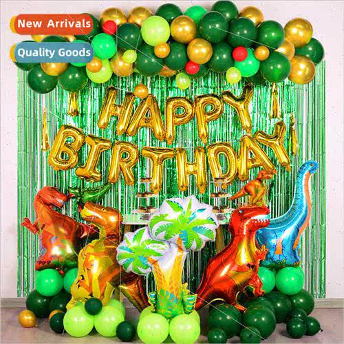 Dark Green Dinosaur Balloon Set Children Birthday Dinosaur T