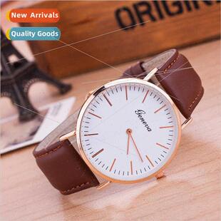 Waterproof Two Hand Geneva Watch Non Ladies Womens Belt