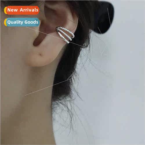 Geometric triple ear clips dark punk cool handsome C-shaped