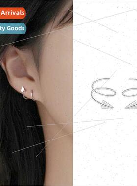 Paper airplane earrings frosted spiral double-layer spring h