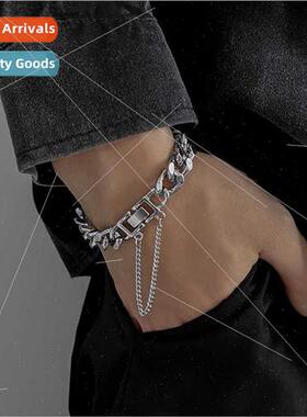 Europe ins alloy hip-hop bracelet men women stainless steel