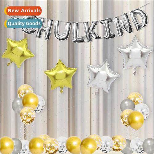 German适用School  Latex Balloon Letter Pull Flag Set Commenc