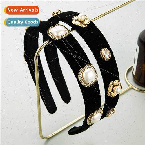 Hair bands Korea simple baroque retro pearl rhinestone flowe