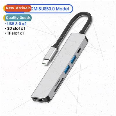 6-in-1 type-c to HDMI+USB+PD fast charger+SD/TF hub type-c h