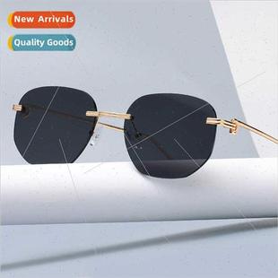frame cut set new fashion female small sunglasses 2021 edge