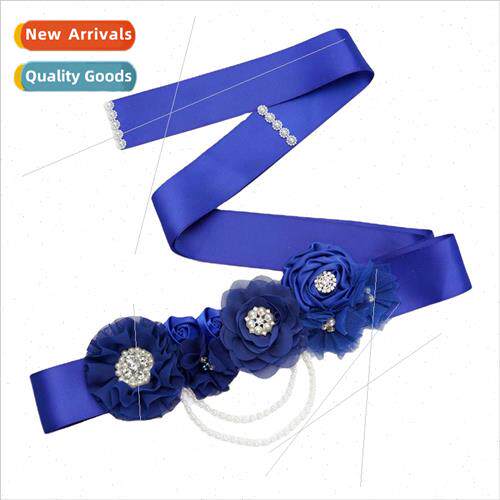 baby shower materny dress belt party rose flower pearl mori