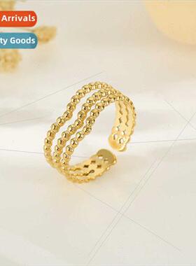 Fashion che Cool  Design Stainless Steel Gold Open Triple ne