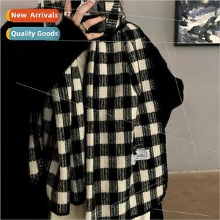 plaid scarf Korean new thickened retro winter 2022 ladies