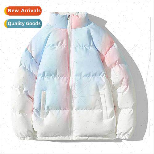 Winter tide tie-dye gradient cotton jacket jacket HK men wom