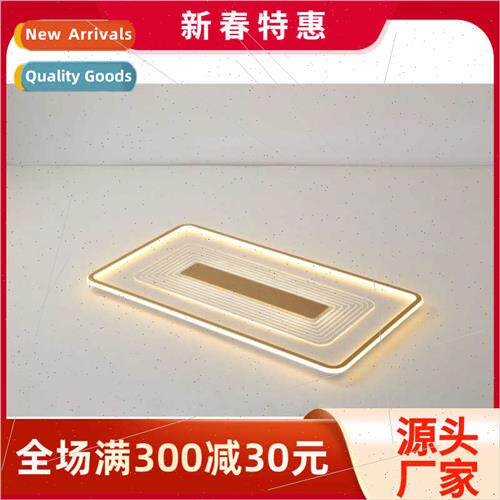 Ultra-thin LED gold rectangular living room lights simple mo