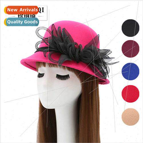 new handmade flower hat autumn winter ladies elegant tempera