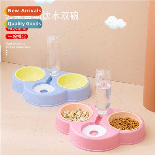 New pet dog bowl cat three bowls neck guard pet feeder autom