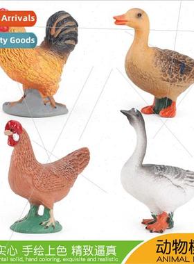 New mini simulation static solid rooster hen duck goose farm