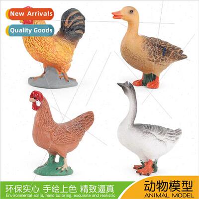 New mini simulation static solid rooster hen duck goose farm