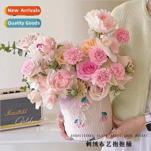 embossed fabric cuddle bucket bouquet everlasting flowers di