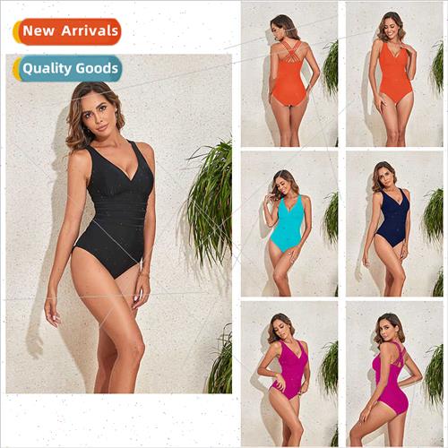 2023 Europe Sexy One-piece Bikini Belly Shading Slim Beach S